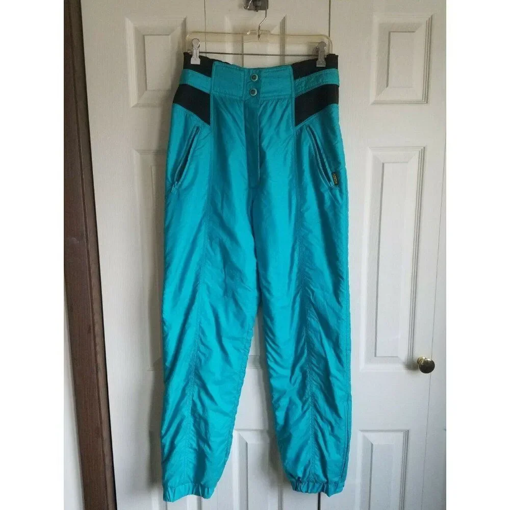 Turquoise Snow Pants Made in Italy Size 48